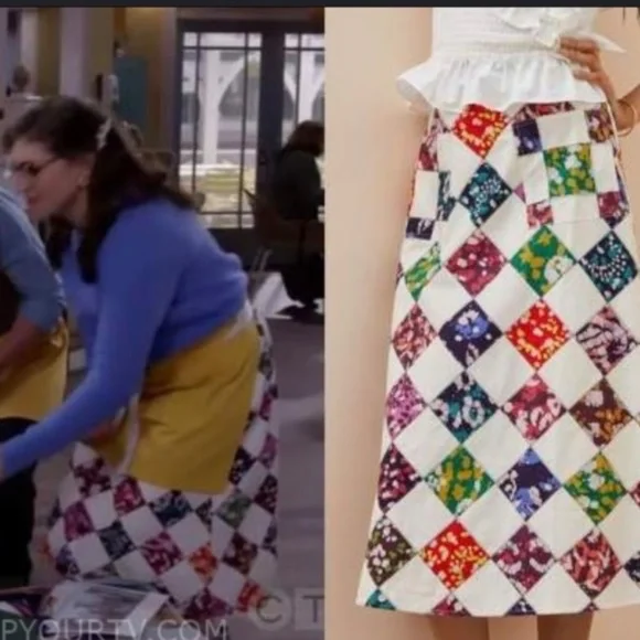 Tiny for Anthropologie patchwork midi skirt size large NWT - worn on tv